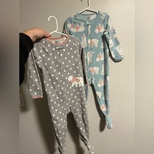 Carter's 3t grey and Blue Polar Bear fleece zip up sleeper